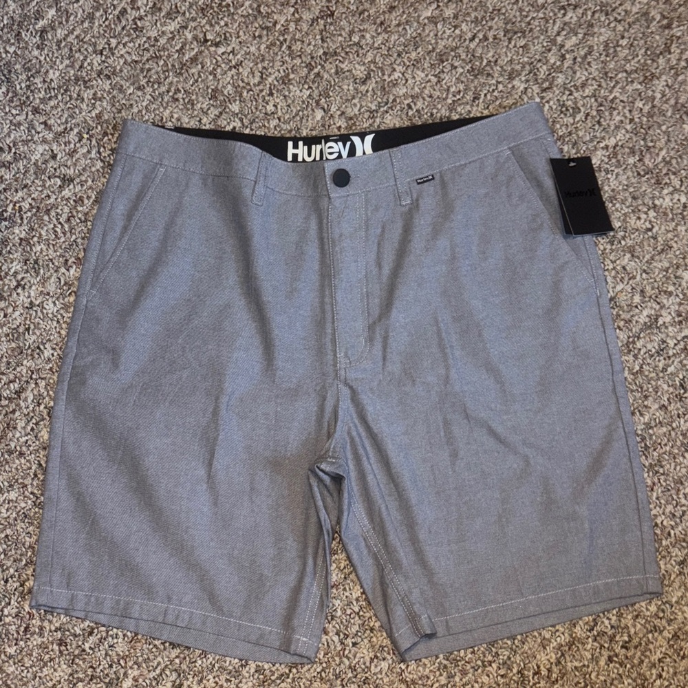 New Hurley Men's Flat Front Gray Shorts Porter Size 36